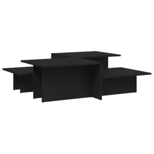 vidaXL, vidaXL Couchtische 2 Stk. Schwarz Holzwerkstoff