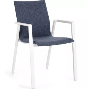 mutoni lifestyle, Garten Armlehnstuhl Odeon weiss-denim, Garten Armlehnstuhl Odeon weiss-denim