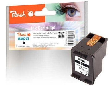 Peach, Peach Druckkopf schwarz kompatibel zu HP No. 302XL bk, F6U68A, Peach HP 302 XLbk Druckkopf XL bk ersetzt HP No. 302XL bk, F6U68AE für z.B. HP Envy 4524 e-All-in-One, HP OfficeJet 3830, HP Envy 4520 e-All-in-One