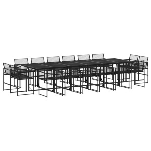 vidaXL, vidaXL 17-tlg. Garten-Essgruppe Schwarz Poly Rattan