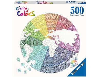 Ravensburger, Puzzle Circle of Colors Mandala (500Teile), Ravensburger Puzzle »Puzzle Circle of colors Mandala«, (500 tlg.)