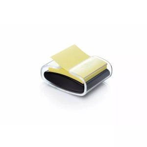 POST-IT, Post-it Haftnotizspender PRO-B1Y max. Anzahl der Blätter: 90 Bl. Gelb Farbe des Containers: Schwarz (transparent), 3M Post-it Z-Notes Dispenser, 76mm x 76mm, gelb, PRO-B1Y, (90 Blatt)