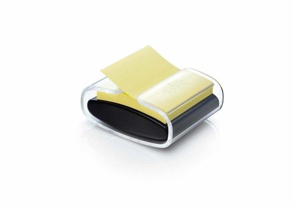 POST-IT, Post-it Haftnotizspender PRO-B1Y max. Anzahl der Blätter: 90 Bl. Gelb Farbe des Containers: Schwarz (transparent), 3M Post-it Z-Notes Dispenser, 76mm x 76mm, gelb, PRO-B1Y, (90 Blatt)