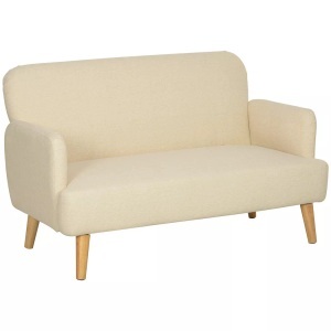 HOMCOM, HOMCOM - 2 Sitzer Sofa, One Size, Creme, HOMCOM - 2 Sitzer Sofa, One Size, Creme