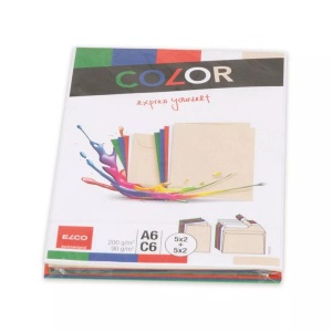 Elco, ELCO Doppelkarte mit Couvert Color A6/C6, ELCO Couverts/Karten COLOR C6/A6 74834.00 ass. 2x10 Stück
