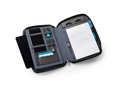 dufco, dufco Konferenzmappe A5 mit, Dufco Konferenzmappe, A5, Powerbank 5000 mAH, jeansblau, 48-2017.000