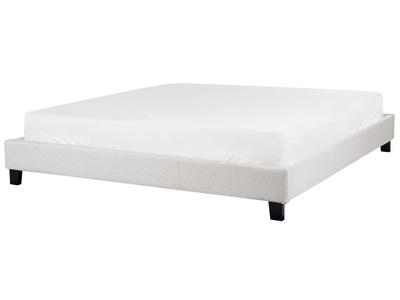 Beliani, Bett mit Lattenrost aus Polyester Skandinavisch ROANNE Bett mit Lattenrost aus Polyester Skandinavisch ROANNE