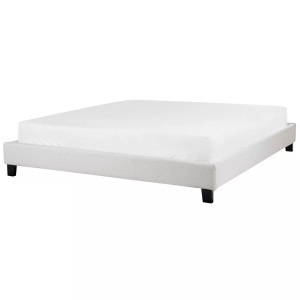 Beliani, Bett mit Lattenrost aus Polyester Skandinavisch ROANNE Bett mit Lattenrost aus Polyester Skandinavisch ROANNE