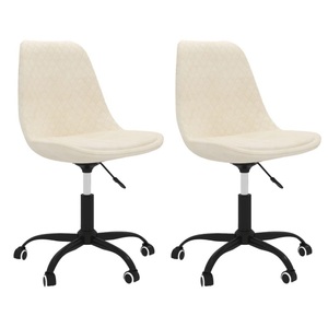 vidaXL, vidaXL Esszimmerstühle 2 Stk. Drehbar Creme Stoff, 