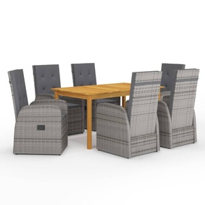 vidaXL, vidaXL 7-tlg. Garten-Essgruppe Grau, vidaXL 7-tlg. Garten-Essgruppe Grau