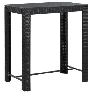 vidaXL, vidaXL Garten-Bartisch Schwarz 100x60,5x110,5 cm Poly Rattan
