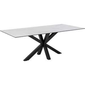 Micasa, Tisch FUSCO, Livetastic Esstisch in metall, keramik 200/100/75,5 cm , Heaven , Schwarz, Weiss , 100x75.5 cm , pulverbeschichtet , 001749012205