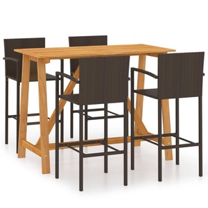 vidaXL, vidaXL 5-tlg. Gartenbar-Set Braun