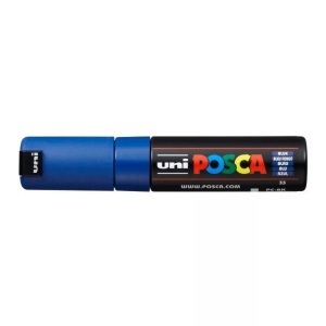 UNI, Uni Marker POSCA 8 mm Blau, Farbe: Blau, uni-ball Posca Marker, 8mm, blau, Keilspitze, PC8K blau