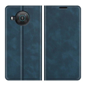 Cover-Discount, Nokia X20 - Seidige Stand Flip Case Hülle dunkelblau, Cover-Discount - Nokia X20 Seidige Stand Flip Case Hülle, Weiss Bunt