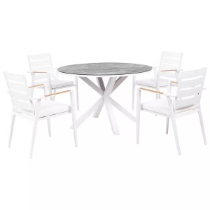 Beliani, Beliani - Gartentisch Set aus Aluminium Modern MALETTO/TAVIANO, One Size, Spacegrau, Beliani - Gartentisch Set aus Aluminium Modern MALETTO/TAVIANO, One Size, Spacegrau