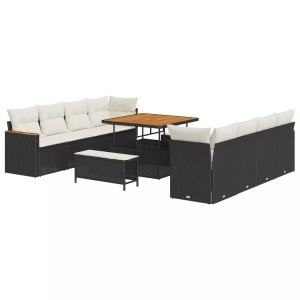 vidaXL, VidaXL - Outdoor-sofa poly-rattan, One Size, Schwarz