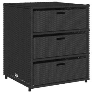 vidaXL, vidaXL Gartenschrank Schwarz 55x59x69 cm Poly Rattan, vidaXL Gartenschrank Schwarz 55x59x69 cm Poly Rattan