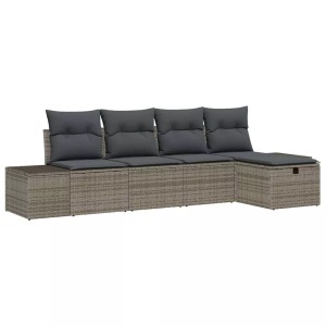 vidaXL, VidaXL - Gartenbank poly-rattan, One Size, Grau