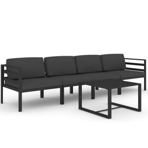 vidaXL, vidaXL 5-tlg. Garten-Lounge-Set mit Kissen Aluminium Anthrazit