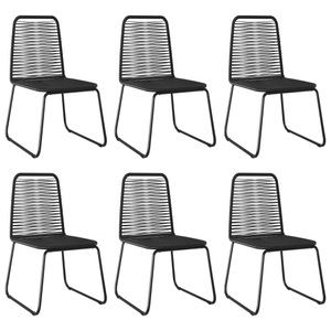 vidaXL, vidaXL Gartenstühle 6 Stk. Poly Rattan Schwarz