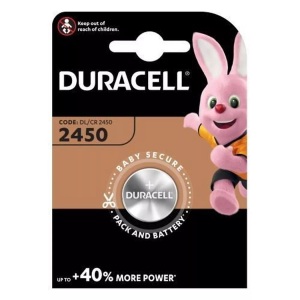 Duracell, Lithium Knopfzelle CR2450 - 1 Stück, Duracell Knopfbatterie Lithium, 3V, 620mAh, DL2450, DUR030428