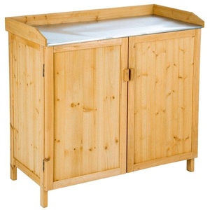 TecTake, Pflanztisch mit Unterschrank Pflanztisch mit Unterschrank, Tectake - Pflanztisch mit Unterschrank, One Size, Braun