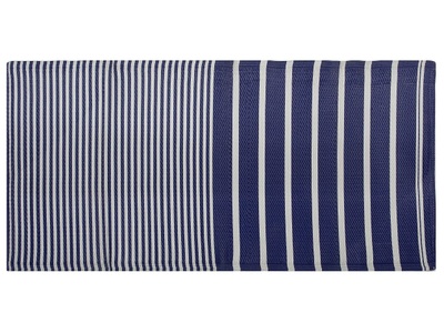 Beliani, Beliani Outdoor Teppich marineblau 90 x 180 cm HALDIA, Beliani - Teppich aus Polypropylen Modern HALDIA, 180cm, Dunkelblau