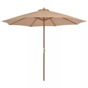 Diverse Hardware, Sonnenschirm mit Holz-Mast 300 cm Taupe, vidaXL Sonnenschirm mit Holz-Mast 300 cm Taupe
