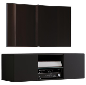 VCM, Holz TV Wandboard Hänge Lowboard Fernsehschrank hängend Wandschrank Tisch Jusa Holz TV Wandboard Hänge Lowboard Fernsehschrank hängend Wandschrank Tisch Jusa, VCM - Holz TV Wandboard Hänge Lowboard Fernsehschrank hängend Wandschrank Tisch Jusa, 115cm, Schwarz