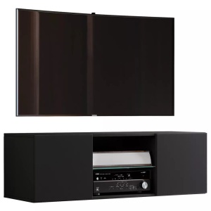 VCM, Holz TV Wandboard Hänge Lowboard Fernsehschrank hängend Wandschrank Tisch Jusa Holz TV Wandboard Hänge Lowboard Fernsehschrank hängend Wandschrank Tisch Jusa, VCM - Holz TV Wandboard Hänge Lowboard Fernsehschrank hängend Wandschrank Tisch Jusa, 115cm, Schwarz