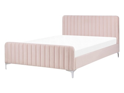 Beliani, Bett mit Lattenrost aus Samtstoff Modern LUNAN Bett mit Lattenrost aus Samtstoff Modern LUNAN