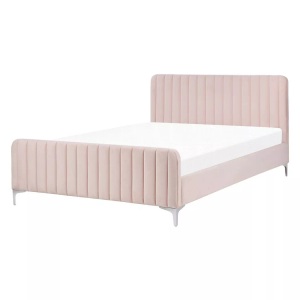 Beliani, Bett mit Lattenrost aus Samtstoff Modern LUNAN Bett mit Lattenrost aus Samtstoff Modern LUNAN