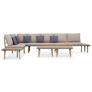 Diverse Hardware, 5-tlg. Garten-Lounge-Set mit Auflagen Massivholz Akazie Braun, vidaXL 7-tlg. Garten-Lounge-Set mit Kissen Massivholz Akazie Braun