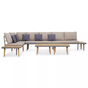 Diverse Hardware, 5-tlg. Garten-Lounge-Set mit Auflagen Massivholz Akazie Braun, vidaXL 7-tlg. Garten-Lounge-Set mit Kissen Massivholz Akazie Braun