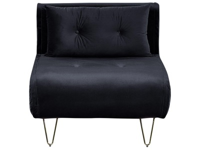 Beliani, Schlafcouch aus Samtstoff Glamourös VESTFOLD Schlafcouch aus Samtstoff Glamourös VESTFOLD, Beliani - Schlafsofa aus Samtstoff Glamourös VESTFOLD, One Size, Schwarz