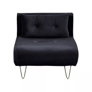 Beliani, Schlafcouch aus Samtstoff Glamourös VESTFOLD Schlafcouch aus Samtstoff Glamourös VESTFOLD, Beliani - Schlafsofa aus Samtstoff Glamourös VESTFOLD, One Size, Schwarz