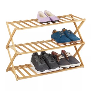 B2X, B2X - Faltbares Schuhregal aus Bambus, 70 CM