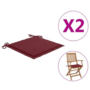 vidaXL, vidaXL Gartenstuhl-Sitzkissen 2 Stk. Weinrot 40x40x4 cm Stoff, vidaXL Gartenstuhl-Kissen 2 Stk. Weinrot 40x40x3 cm Oxford-Gewebe