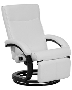 Beliani, Beliani Sessel weiss Kunstleder MIGHT, Beliani - Fernsehsessel aus Kunstleder Modern MIGHT, One Size, Weiss Bunt