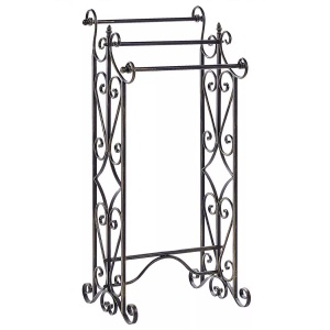 Beliani, Beliani Handtuchständer Antik Optik schwarz 27 x 90 cm freistehend 3 Arme CHILLAN, Beliani - Handtuchständer aus Eisen Retro CHILLAN, One Size, Schwarz