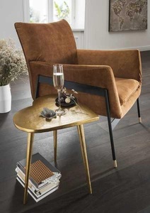 mutoni vintage, Beistelltisch Heartbreaker Aluminium Gold 43x41, Beistelltisch Heartbreaker Aluminium Gold 43x41