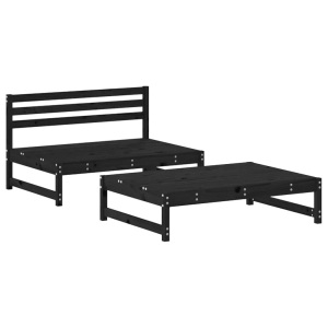 vidaXL, vidaXL 2-tlg. Garten-Lounge-Set Schwarz Massivholz Kiefer, vidaXL 2-tlg. Garten-Lounge-Set Schwarz Massivholz Kiefer