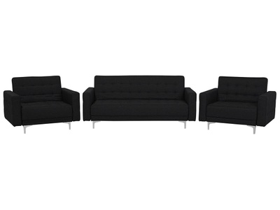 Beliani, Beliani Sofa Set Polsterbezug graphitgrau ABERDEEN, Beliani - Wohnzimmer Set aus Polyester Modern ABERDEEN, One Size, Gewittergrau