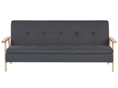 Beliani, Schlafcouch aus Polyester Retro TJORN Schlafcouch aus Polyester Retro TJORN, Beliani - Schlafsofa aus Polyester Retro TJORN, One Size, Spacegrau