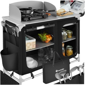 TecTake, Campingküche Unisex Schwarz 50 CM, 