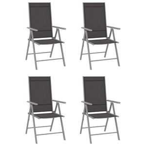vidaXL, vidaXL Gartenstühle Klappbar 4 Stk. Textilene Schwarz, 