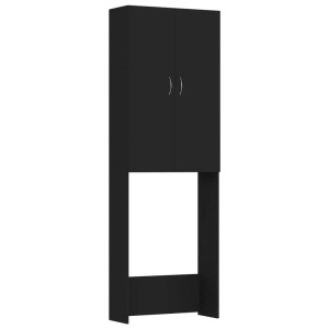 vidaXL, vidaXL Waschmaschinenschrank Schwarz 64x25,5x190 cm, vidaXL Waschmaschinenschrank Schwarz 64x25,5x190 cm