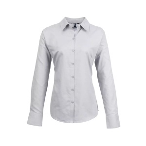 Premier, Oxfordbluse Bluse Arbeitshemd, Langärmlig Damen Silber 38, PREMIER - OxfordBluse Bluse Arbeitshemd, langärmlig, für Damen, Silber, Größe 38