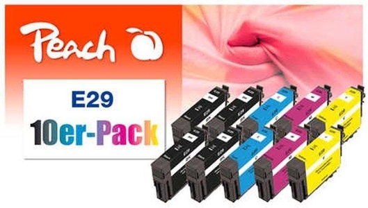 Peach, Peach 10er-Pack Tintenpatronen kompatibel zu Epson No. 29, Peach Tinte Epson Nr. 29 4x BK, 2x C, M, Y